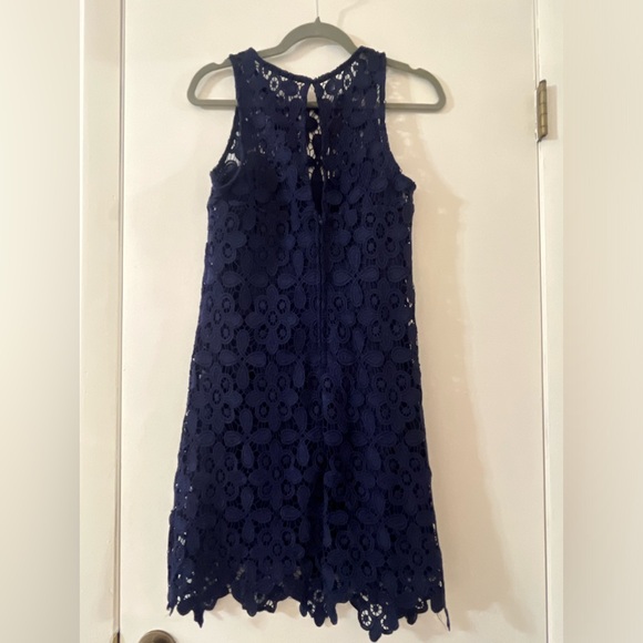 Jump Dresses & Skirts - Jump Apparel Dress Women Navy Lightweight Scalloped Hem Flower Lace size 7/8